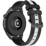 Voor Coros Apex 46 mm / Apex Pro / Ticwatch Pro 3 22 mm verticale tweekleurige siliconen horlogeband (zwart + wit)