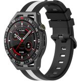 Voor Coros Apex 46 mm / Apex Pro / Ticwatch Pro 3 22 mm verticale tweekleurige siliconen horlogeband (zwart + wit)