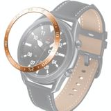 Voor Samsung Galaxy Watch 3 45mm Smart Watch Steel Bezel Ring  een versie (Rose Gold Ring White Letter)