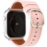 Voor Apple Watch Series 5 & 4 44mm/3 & 2 & 1 42mm moderne stijl gesp lederen riem (roze)
