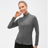 Herfst en winter rits lange mouwen sportjas voor dames (kleur: kleur grijs Maat: M)