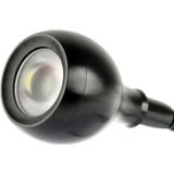 1W USB-flexibele hals LED-verlichting  360 graden rotatie wit licht met Switch & Clip(Black)