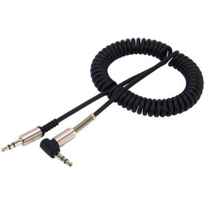 3.5 mm 3-polige Male naar Male Plug Audio AUX uittrekbare Coiled Kabel  Lengte: 1.5m(zwart)