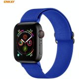 Voor Apple Watch Series 6 / 5 / 4 / SE 44mm Hat-Prince ENKAY 2 in 1 verstelbare flexibele polyester horlogeband + full screen full screen pmma gebogen HD screen protector (royal blue)