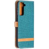Voor Samsung Galaxy S30 Plus Kleur Bijpassende Denim Textuur Horizontale Flip Lederen case met Holder & Card Slots & Wallet & Lanyard(Groen)