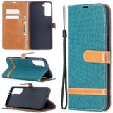 Voor Samsung Galaxy S30 Plus Kleur Bijpassende Denim Textuur Horizontale Flip Lederen case met Holder & Card Slots & Wallet & Lanyard(Groen)