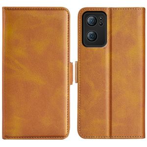 For OPPO Reno7 5G Dual-side Magnetic Flip Leather Case(Yellow)