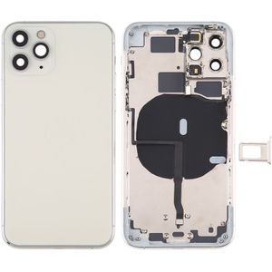 Battery Back Cover (met side keys & Card Tray & Power + Volume Flex Cable & Wireless Charging Module) voor iPhone 11 Pro Max(Zilver)