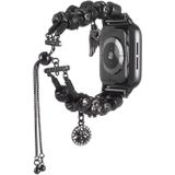 Voor Apple Watch 5 & 4 44mm / 3 & 2 & 1 42mm DIY Metal Bead Bracelet Watchband(Zwart)