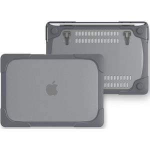 MacBook Pro 13.3 inch (A1708) & met Touchbar (A1706) opvouwbare TPU + kunststof schokbestendige beschermhoes met houder (grijs)