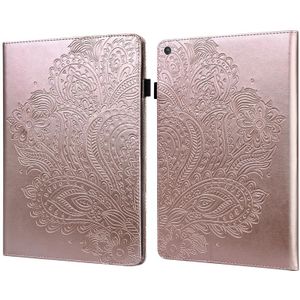 Voor Amazon Kindle Fire HD 8 2016/2017/2018/2019 Peacock Embossed Pattern TPU + PU Horizontal Flip Leather Case met Holder & Card Slots & Wallet (Rose Gold)