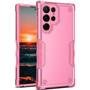 Voor Samsung Galaxy S22 Ultra 5G Antislip Armor Phone Case (Pink)