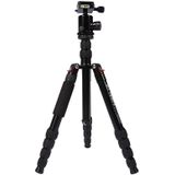 Triopo MT-2805C Verstelbaar Portable Statief Aluminium Tripod Standaard met NB-2S Balhoofd voor Canon Nikon Sony DSLR Camera (zwart)