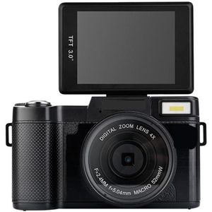 R2 2.7K Vlog Camera 4X Zoom Digital Camera with 3.0 inch Flip Screen (Black)