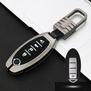 Auto Lichtgevende All-inclusive Zink Alloy Key Beschermhoes Key Shell voor Nissan D Style Smart 4-knop (Gun Metal)