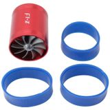 F1-Z auto roestvrij universele Supercharger dubbele dubbele Turbine Air Intake Fuel Saver Turbo Turboing lader Fan Set kit(Red)