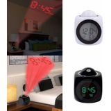 Multifunctionele LED Projectie wekker Voice Talking Clock  specificatie: zwart + USB-kabel