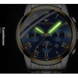 FNGEEN 4006 Dames Quartz Horloge Fashion Luminous Date Display Watch (Witte Stalen Witte Ondergrond)