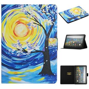 Voor Amazon Kindle Fire Max 11 gekleurde tekening Smart lederen tablethoes (Starry Sky Tree)