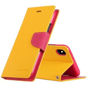 KWIK GOOSPERY FANCY dagboek horizontale Flip lederen case voor iPhone XS Max  met houder & kaartsleuven & portemonnee (geel)