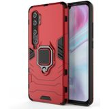 Voor Xiaomi Mi CC9 Pro / Mi Note 10 / Mi Note 10 Pro PC + TPU Schokbestendige beschermhoes met magnetische ringhouder(rood)