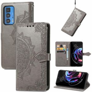 Voor Motorola Edge 20 Pro Mandala Embossing Pattern Horizontal Flip Lederen Case met Houder & Card Slots & Wallet & Lanyard