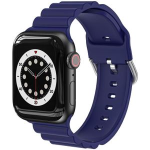 Business B stijl siliconen horlogeband voor Apple Watch Series 6 & se & 5 & 4 44mm / 3 & 2 & 1 42mm (Royal Blue)