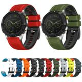 Voor Garmin Fenix 7X Twill tweekleurige siliconen horlogeband met snelle release (wit blauw)