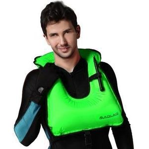 Volwassen draagbare drijfvermogen opblaasbare Vest zwemvest zwemmen snorkeluitrusting  grootte: 650 * 450mm (groen)