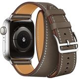 Voor Apple Watch 3/2/1 generatie 38mm universele lederen dubbele-lus strap (grijs)