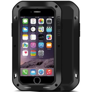 LOVE MEI voor de iPhone 7 Professional en krachtige stofdicht Shockproof anti-slip metaal beschermende Case(Black)
