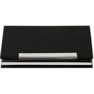 Deli 7628 Portable Business Card Case Leather Magnetic Buckle Business Card Holder Bag(Zwart)
