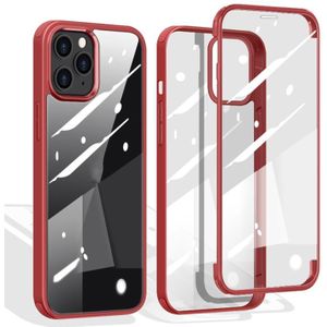 Dubbelzijdige plastic glazen beschermhoes voor iPhone 12 mini(Rood)