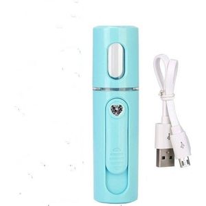 Facial Steamer Nano Steamer Handig Gezicht Vocht Sproeier Oplaadbare Mini USB Opladen (Lichtblauw)