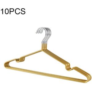10 STKS huishoudelijke roestvrijstaal PVC coating anti-slip Traceless kleren Droogrek (goud)