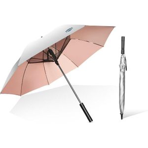 9033 Zon en regen Dual-Purpose Paraplu Multifunctionele Fan Titanium Silver Lijm Zonnebrandcrme en UV-bescherming Lange handgreepparaplu