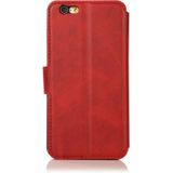 Voor iPhone 6 / 6s Kalf texture magnetische gesp horizontale flip lederen case met houder & kaartslots & portemonnee & fotoframe(rood)