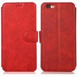 Voor iPhone 6 / 6s Kalf texture magnetische gesp horizontale flip lederen case met houder & kaartslots & portemonnee & fotoframe(rood)