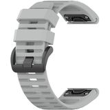 Voor Garmin Fenix 6X 26mm Quick Release Officile Texture Polsband Watchband met Plastic Button (Grijs)