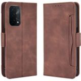 Voor OPPO A54 5G / A74 5G / A93 5G Skin Feel Kalfspatroon Horizontale Flip Lederen Case met Houder & Kaart Slots & Fotolijst (Bruin)