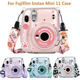 Voor Fujifilm Instax Mini 11 5 sets opbergkoffer + schouderriem + sticker 3 in 1 set (set 2)