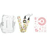 Voor Fujifilm Instax Mini 11 5 sets opbergkoffer + schouderriem + sticker 3 in 1 set (set 2)