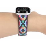 Marmeren etnische stijl bedrukte lederen horlogeband voor Apple Watch Series 6 & se & 5 & 4 44mm / 3 & 2 & 1 42mm (print digitaal)