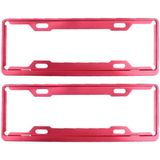 2 PC's auto License Plate Frames auto Styling Kentekenplaat Frame aluminiumlegering universele nummerplaat houder auto Accessories(Red)