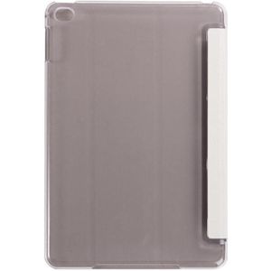Zijde textuur horizontale Flip lederen draagtas met drie-vouwen houder voor iPad mini 4(White)