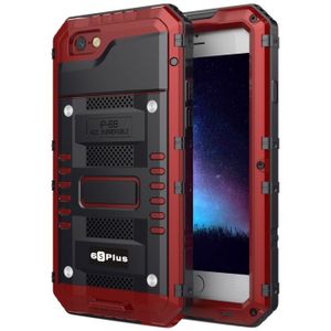 Waterdichte stofdichte schokbestendige zink legering + siliconen case voor iPhone 6 plus & 6s plus (rood)