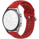 Voor Galaxy Watch 3 41mm R850 Silicon Sports Solid Color Strap  Maat: Gratis maat 20mm(Rood)