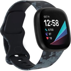 Voor Fitbit Versa 3-print vervangende riem horlogeband  maat: L (H)