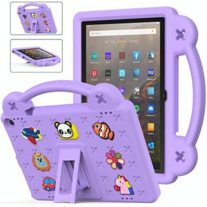Voor Amazon Fire HD 10 2021 Handvat Kickstand Kinderen EVA Shockproof PC Tablet Case (Lichtpaars)