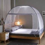 Rits Dubbele deur gratis installatie draad Yurt opvouwbare muskietennet  grootte:120x200x140 cm (Blauw)